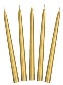 Partydeco 10 Bougies Coniques Lucia Or 24cm