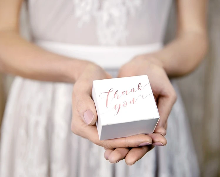 Partydeco 10 Boîtes Cadeaux Merci Or Rose 3 Partydeco 10 Boîtes Cadeaux Merci Or Rose