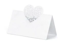 Partydeco 10 Marque-places Avec Ornement Coeur 9 X 6,5 Cm