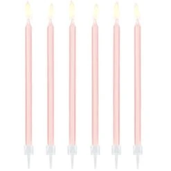 Partydeco 12 Bougies Rose 14cm