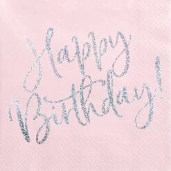 Partydeco 20 Serviettes Anniversaire Roses 33cm