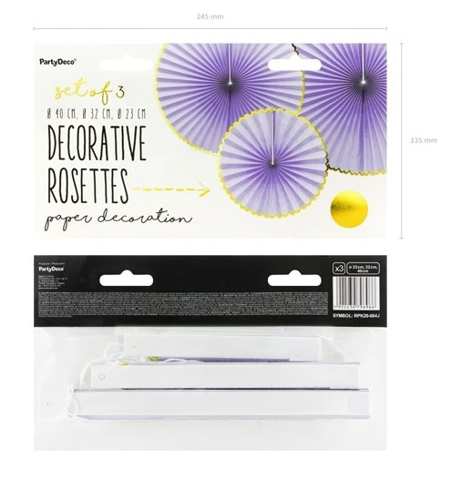 Partydeco 3 Rosaces En Papier Candy Party Lavande 4 Partydeco 3 Rosaces En Papier Candy Party Lavande – Image 2