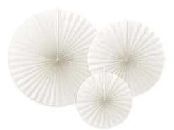 Partydeco 3 Rosettes Papier Elenor Blanc