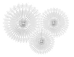 Partydeco 3 Rosaces En Papier Kate Blanc