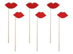 Partydeco 6 Accessoires Photo Embrasse-moi 24cm