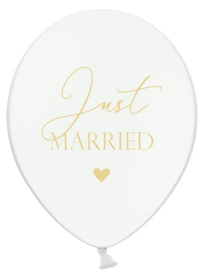 Partydeco 6 Ballons Blancs Just Married 30cm 3 Partydeco 6 Ballons Blancs Just Married 30cm