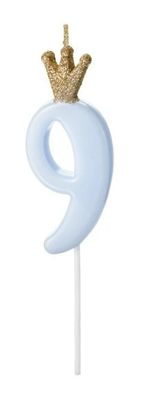 Partydeco Bougie Gâteau Birthday King Numéro 9 9.5cm