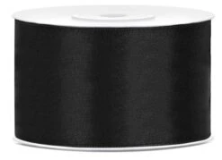 Partydeco Ruban Satin Noir 25m Largeur 35mm