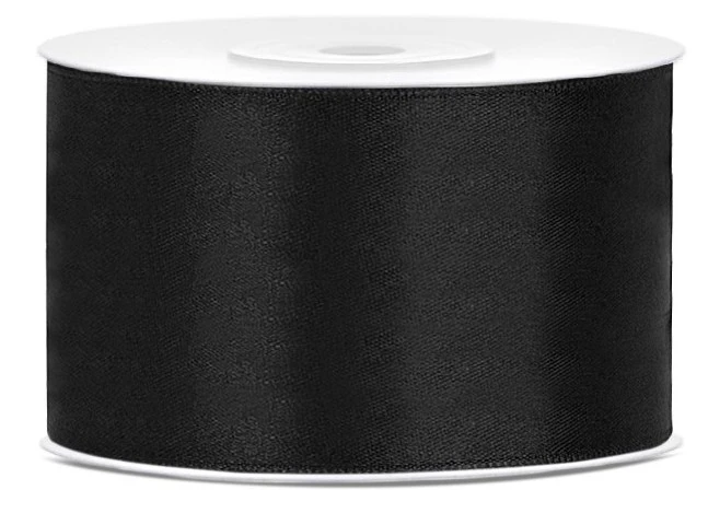 Partydeco Ruban Satin Noir 25m Largeur 35mm 3 Partydeco Ruban Satin Noir 25m Largeur 35mm