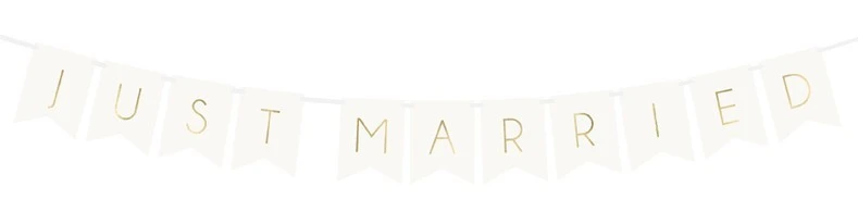 Partydeco DIY Guirlande Fraîchement Mariée Blanche 1.55m 3 Partydeco DIY Guirlande Fraîchement Mariée Blanche 1.55m