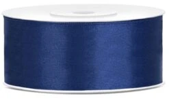 Partydeco Ruban Satin Bleu Marine 25m X 25mm