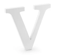 Partydeco Lettre En Bois V Blanc 21cm X 20cm