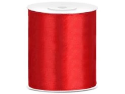 Partydeco Ruban De Satin Rouge 10 Cm X 25 M