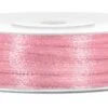 Partydeco 50m Ruban Cadeau Satin Rose Clair 3mm Large