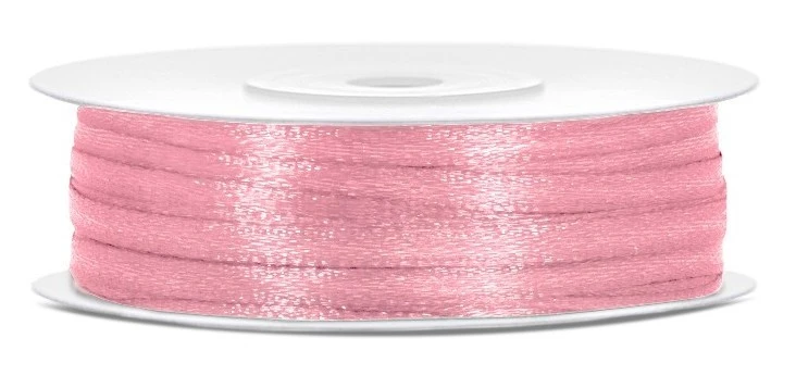 Partydeco 50m Ruban Cadeau Satin Rose Clair 3mm Large 3 Partydeco 50m Ruban Cadeau Satin Rose Clair 3mm Large