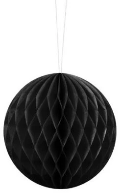 Partydeco Boule Nid D'abeille Lumina Noir 10cm
